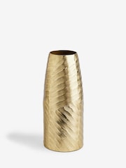 Gold Metal Textured Medium Floor Vase - Image 4 of 5