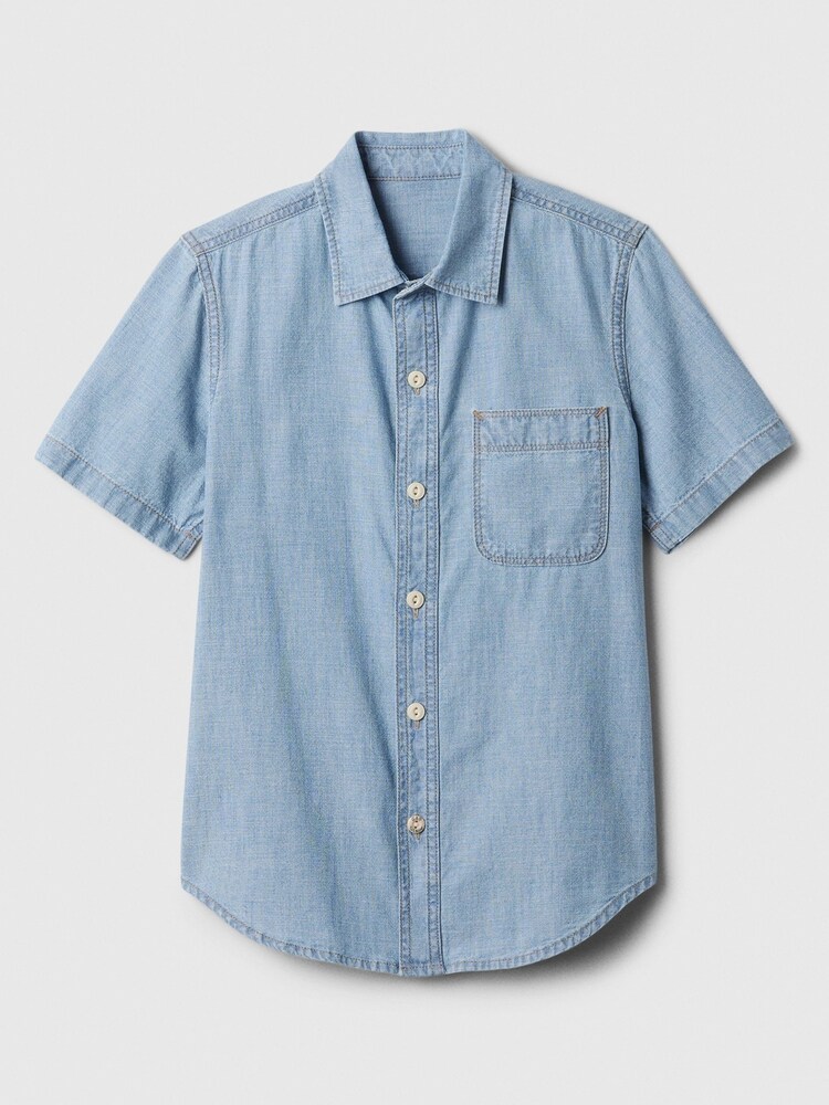 Gap Blue Chambray Shirt with Washwell (4-13yrs) - Image 1 of 2