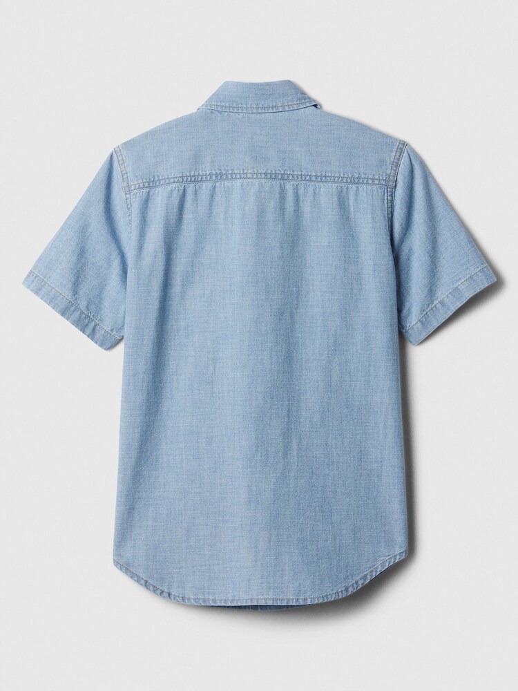 Gap Blue Chambray Shirt with Washwell (4-13yrs) - Image 2 of 2