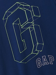 Gap Blue Logo Graphic Short Sleeve Crew Neck T-Shirt (4-13yrs) - Image 2 of 2