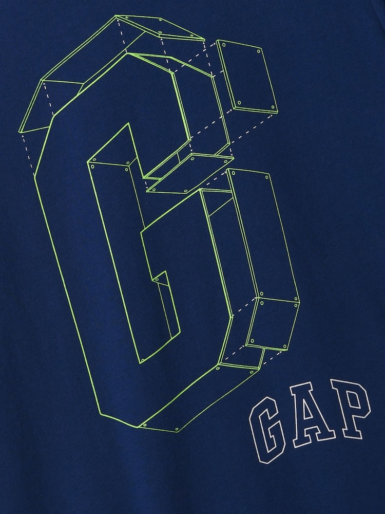Gap Blue Logo Graphic Short Sleeve Crew Neck T-Shirt (4-13yrs) - Image 2 of 2 Gap Blue Logo Graphic Short Sleeve Crew Neck T-Shirt (4-13yrs) - Image 2 of 2