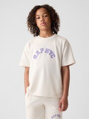 Gap White NYC Arch Logo Short Sleeve Crew Neck T-Shirt (4-13yrs) - Image 1 of 1