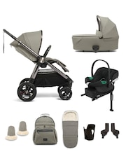 Mamas & Papas Grey Ocarro Everest 8 Piece Aton B2 Pushchair Bundle - Image 1 of 25