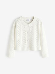 Gap White Soft Pointelle Cardigan (4-13yrs) - Image 3 of 5