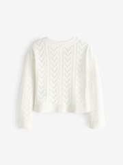 Gap White Soft Pointelle Cardigan (4-13yrs) - Image 4 of 5