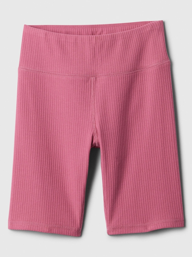 Gap Pink Ribbed Knit Pull On Bike Shorts (4-13yrs) - Image 1 of 2