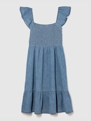 Mittlere Waschung - Gap Stripe Flutter Sleeve Smock Midi Dress (4-13yrs) - Bild 3 von 5