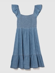 Mittlere Waschung - Gap Stripe Flutter Sleeve Smock Midi Dress (4-13yrs) - Bild 4 von 5