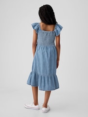 Mittlere Waschung - Gap Stripe Flutter Sleeve Smock Midi Dress (4-13yrs) - Bild 5 von 5