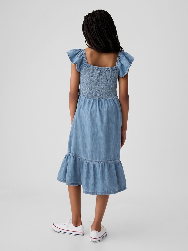 Mittlere Waschung - Gap Stripe Flutter Sleeve Smock Midi Dress (4-13yrs) - Bild 5 von 5