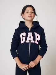 Gap Navy Blue Logo Zip Through Hoodie (4-13yrs) - Image 1 of 7