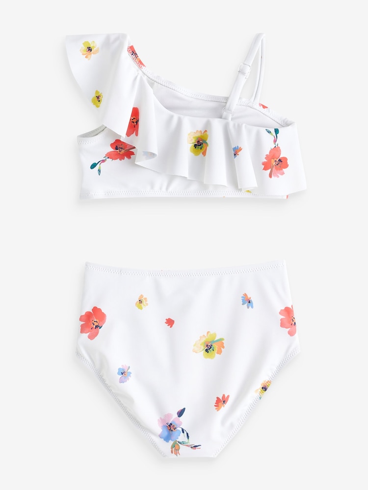 Gap White Floral Asymmetric Ruffle Bikini (4-12yrs) - Image 2 of 3