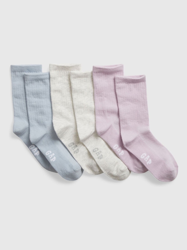 Gap Blue Kids 3 Pack Crew Socks - Image 1 of 1