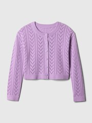 Gap Purple Soft Pointelle Cardigan (4-13yrs) - Image 4 of 4