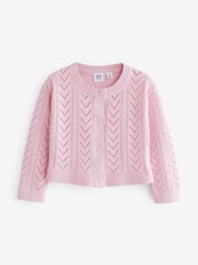 Gap Pink Soft Pointelle Cardigan (4-13yrs) - Image 2 of 5