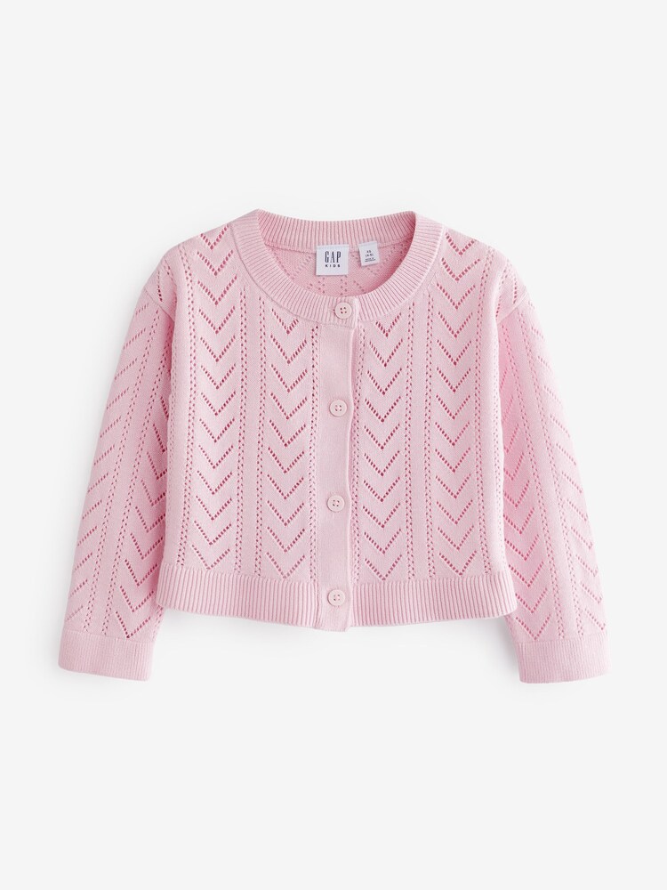 Gap Pink Soft Pointelle Cardigan (4-13yrs) - Image 2 of 5