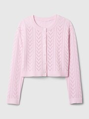 Gap Pink Soft Pointelle Cardigan (4-13yrs) - Image 4 of 5