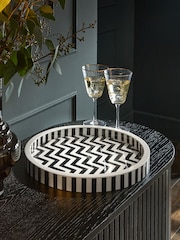 Black & White Zig Zag Pattern Tray - Image 2 of 4