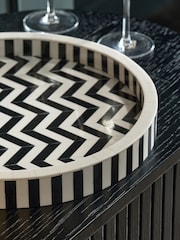 Black & White Zig Zag Pattern Tray - Image 3 of 4