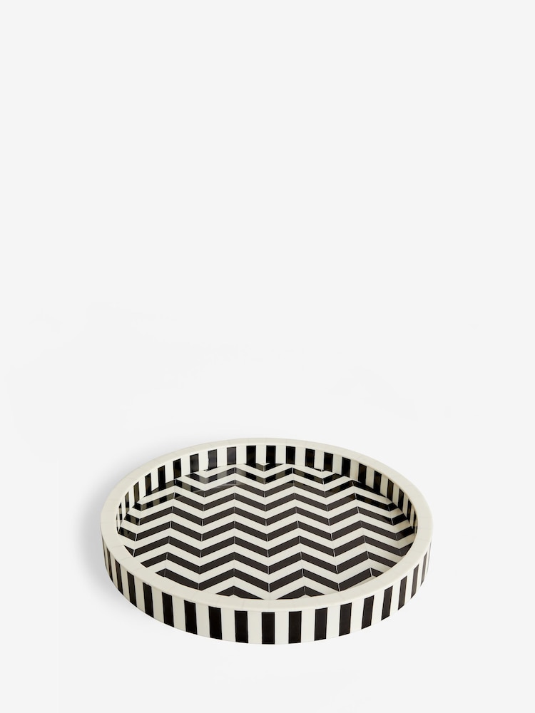 Black & White Zig Zag Pattern Tray - Image 4 of 4