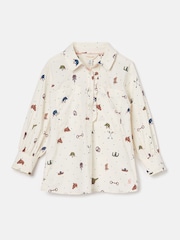 Joules Girls' Liliana Cream Print Pop Over Blouse - Image 1 of 1