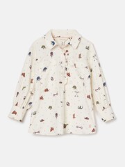 Joules Girls' Liliana Cream Print Pop Over Blouse - Image 1 of 7