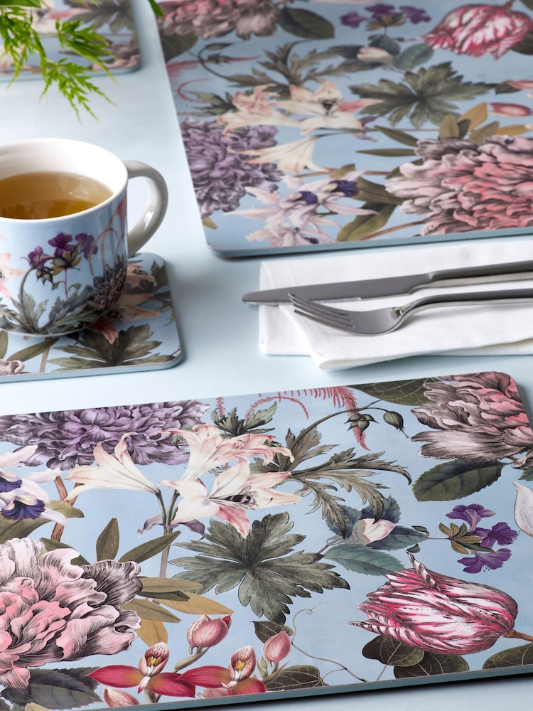 Kew Gardens Set of 4 Blue Placemats - Image 1 of 5 Kew Gardens Set of 4 Blue Placemats - Image 1 of 5