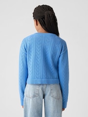 Gap Blue Soft Pointelle Cardigan (4-13yrs) - Image 2 of 6