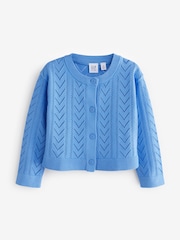 Gap Blue Soft Pointelle Cardigan (4-13yrs) - Image 4 of 6