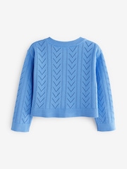 Gap Blue Soft Pointelle Cardigan (4-13yrs) - Image 5 of 6