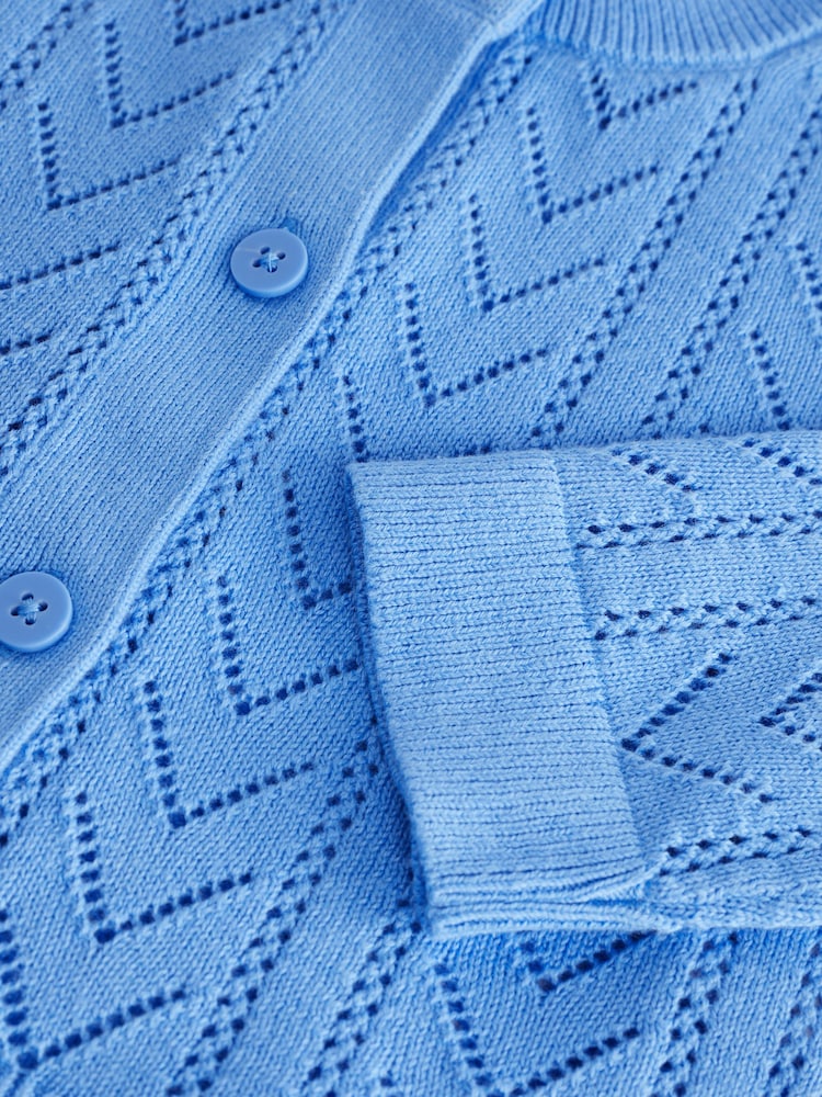 Gap Blue Soft Pointelle Cardigan (4-13yrs) - Image 6 of 6