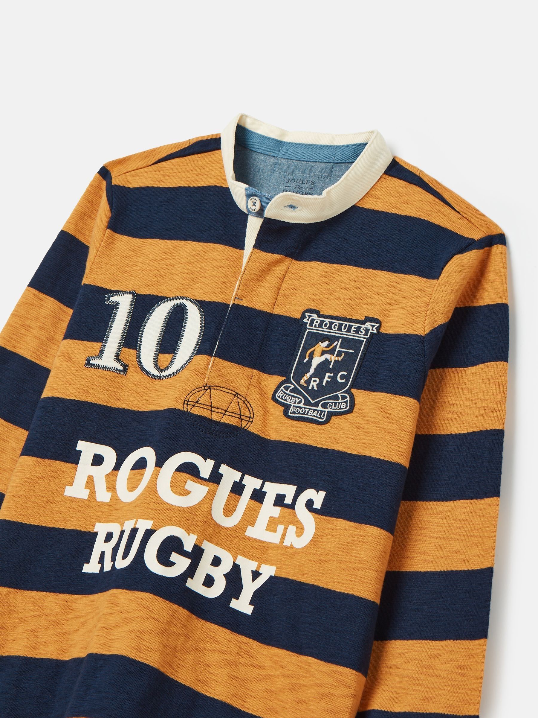 Buy Joules Boys' Kick Off Yellow & Navy Blue Grandad Collar