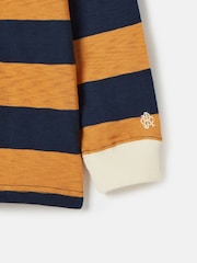 Joules Boys' Kick Off Yellow & Navy Blue Grandad Collar Rugby Shirt - Image 7 of 8