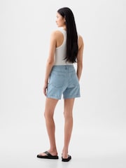 Gap Blue Light Destructed Denim Mid Rise Girlfriend Shorts - Image 2 of 6