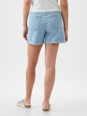 Gap Blue Light Destructed Denim Mid Rise Girlfriend Shorts - Image 5 of 6