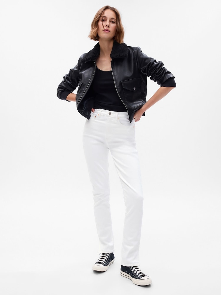 Gap White Vintage Slim Stretch High Waisted Jeans - Image 1 of 7