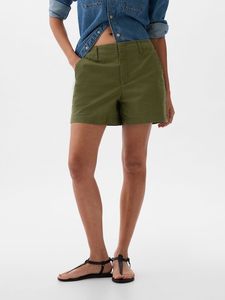 Gap Khaki Green 4" Chino Shorts - Image 1 of 2