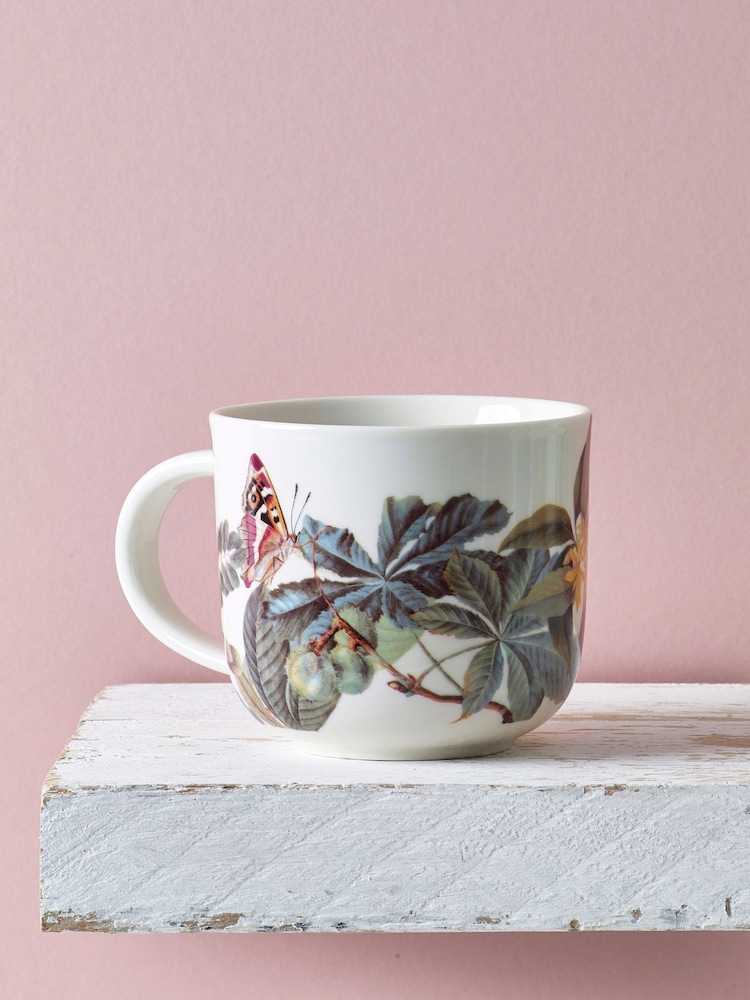 Kew Gardens Set of 2 White Living Jewels Floral Mugs - Image 1 of 3