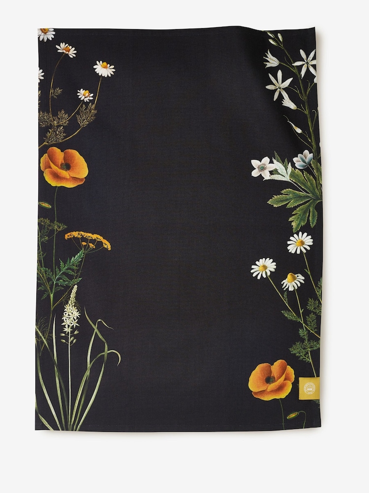 Kew Gardens Blue 100% Cotton Wild Floral Teatowels and Double Oven Gloves - Image 2 of 4