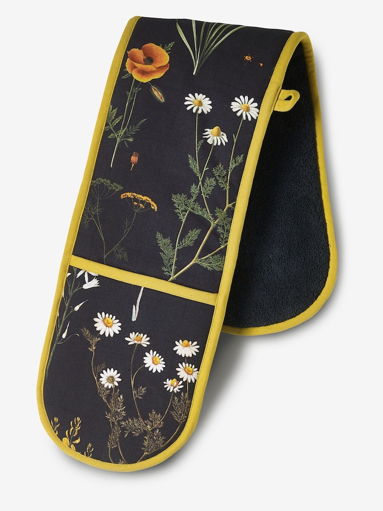 Kew Gardens Blue 100% Cotton Wild Floral Teatowels and Double Oven Gloves - Image 4 of 4
