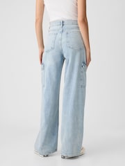 Gap Light Blue Wide Leg High Waisted Cargo Jeans - Image 2 of 6