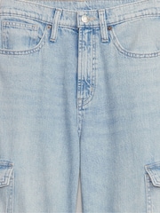 Gap Light Blue Wide Leg High Waisted Cargo Jeans - Image 6 of 6