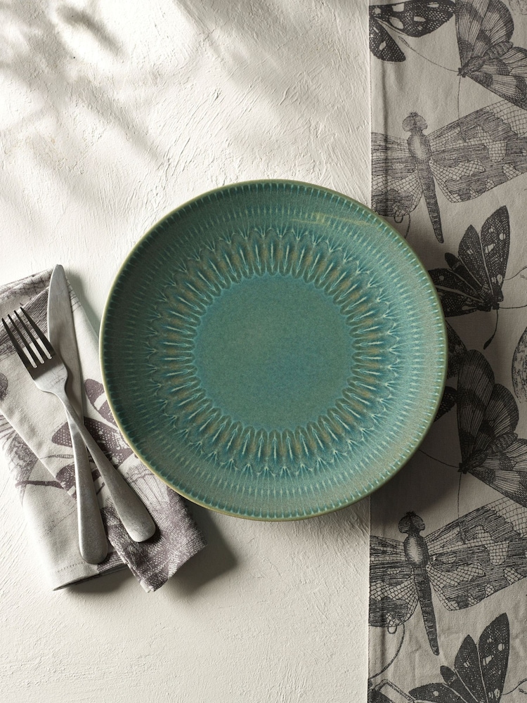 Kew Gardens Green Living Jewels Set of 4 Dinner Plates - Image 1 of 3