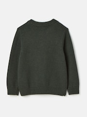 Joules Kids' Jonty Green Intarsia Fox Artwork Jumper - Image 2 of 5