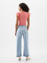Gap Hochtaillierte Jeans mit weitem Bein und rohem Saum - Bild 4 von 6