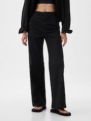 Gap Black Mid Rise Wide Leg Ankle Trousers - Image 2 of 7