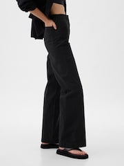 Gap Black Mid Rise Wide Leg Ankle Trousers - Image 4 of 7