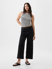 Gap Black Mid Rise Wide Leg Ankle Trousers - Image 5 of 7