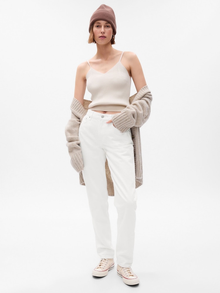 Gap White Mid Rise Ankle Length Girlfriend Jeans - Image 10 of 10