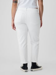Gap White Mid Rise Ankle Length Girlfriend Jeans - Image 4 of 5